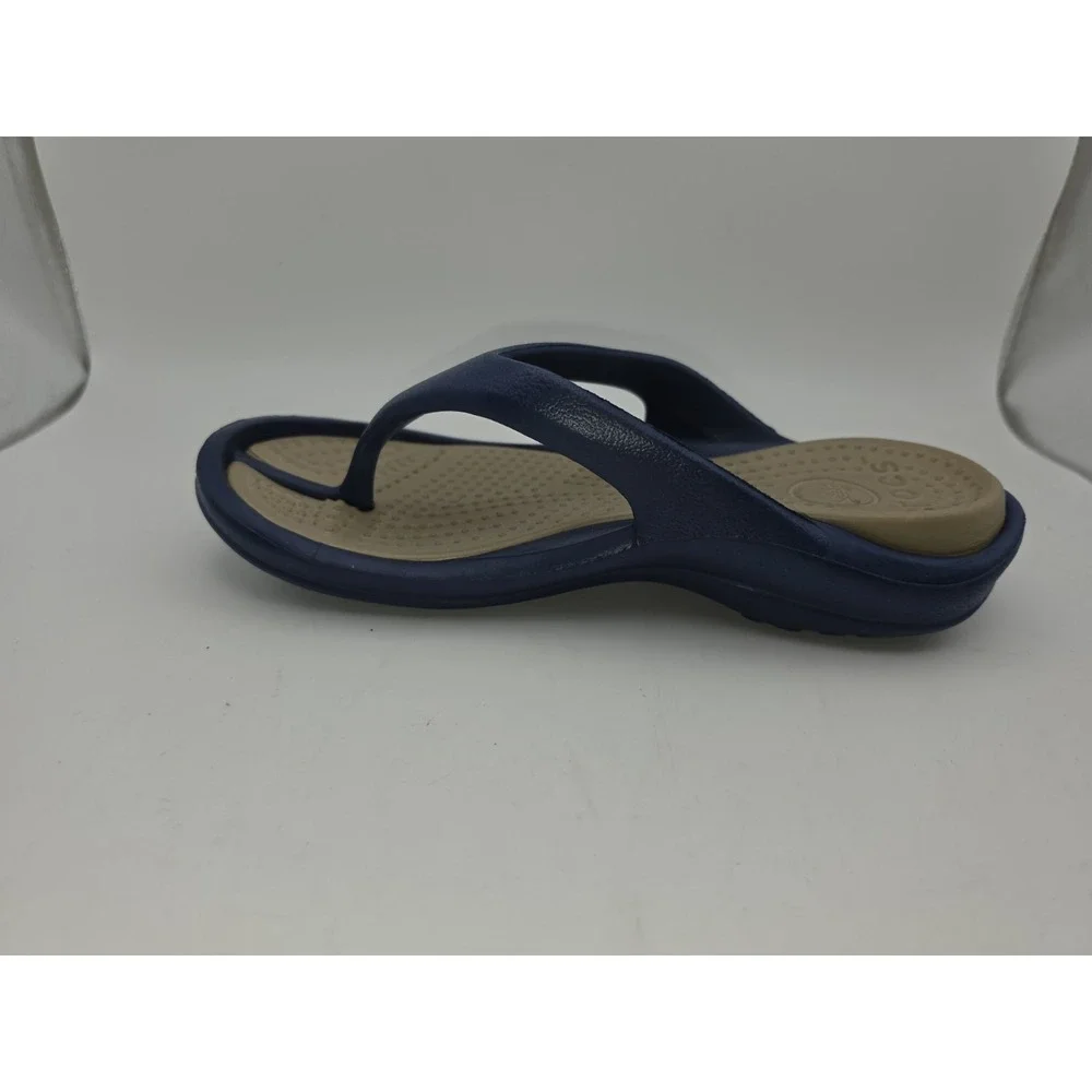 Crocs Athens Men's Flip Flops (Navy Blue / Khaki Tan) M4 W6